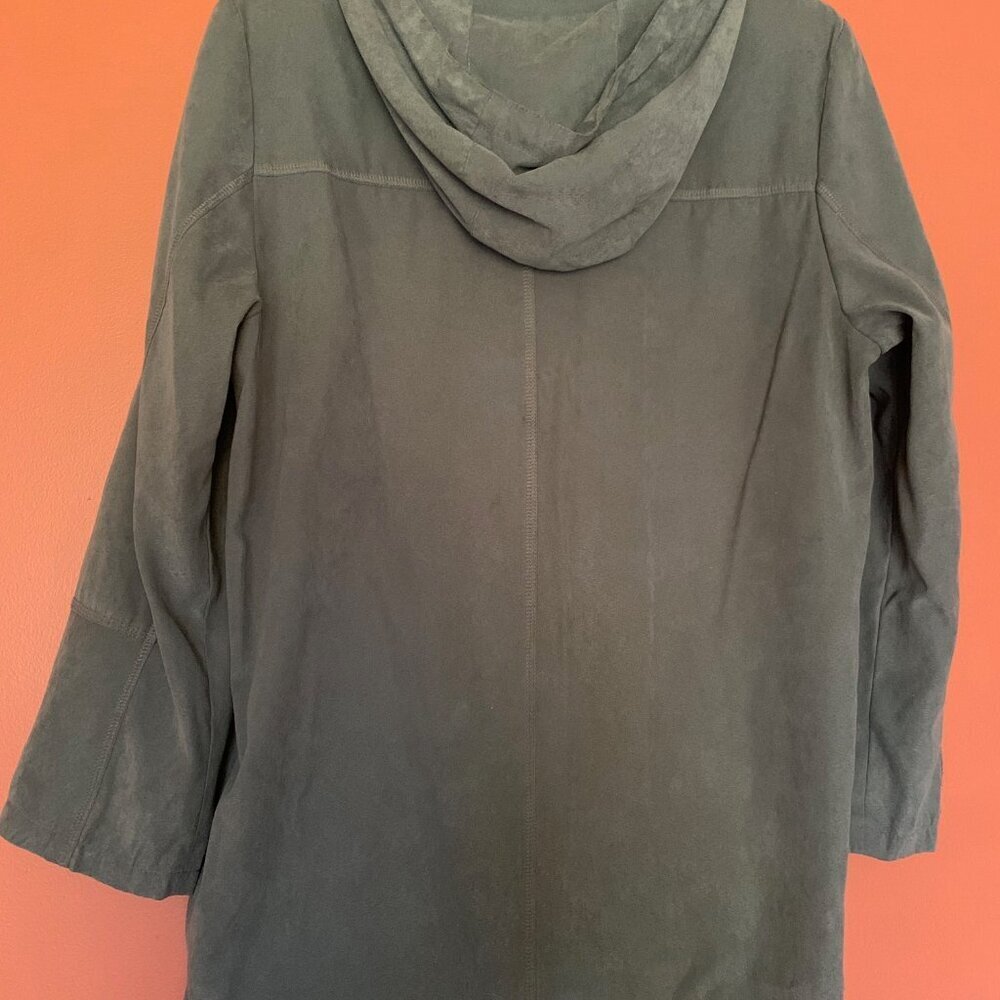 Fen-nelli Women’s Sage Green Suede Feel Hooded Jacket | Size 9/10 - Picture 4 of 10